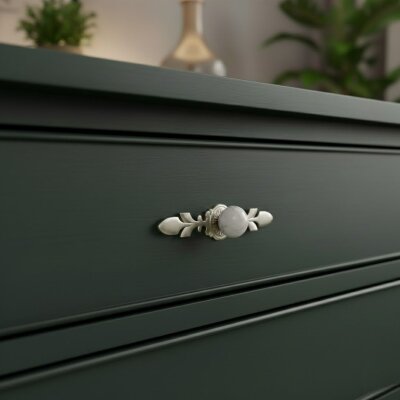 Tomurcuk Porselen Düğme Kulp Saten Beyaz (T1190-50-000) - Tomurcuk Porselen