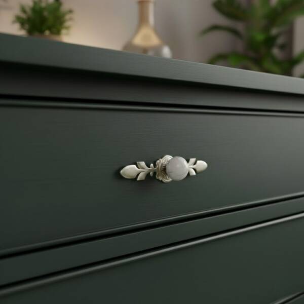 Tomurcuk Porselen Düğme Kulp Saten Beyaz (T1190-50-000) - 1