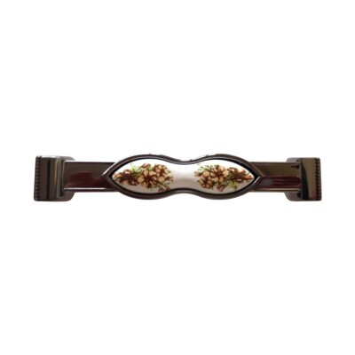 Tomurcuk Porselen Mobilya Kulbu Füme/Beyaz Renk 128mm Porselen Kulp (198-33-128-87) - 2