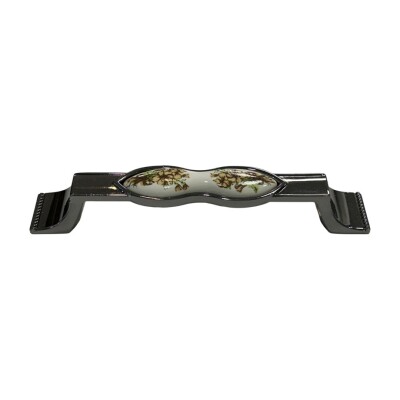 Tomurcuk Porselen Mobilya Kulbu Füme/Beyaz Renk 128mm Porselen Kulp (198-33-128-87) - 1