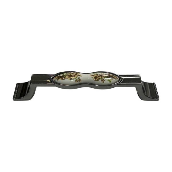 Tomurcuk Porselen Mobilya Kulbu Füme/Beyaz Renk 128mm Porselen Kulp (198-33-128-87) - 1