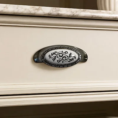 Tomurcuk Porselen Mobilya Kulbu Inox/Beyaz Renk 64mm Kulp (198-03-64-53) - 4