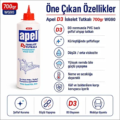 Apel D3 İskelet Tutkalı 700gr WG90 - Apel (1)