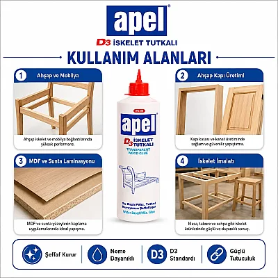 Apel D3 İskelet Tutkalı 700gr WG90 - 4