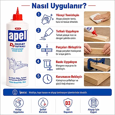 Apel D3 İskelet Tutkalı 700gr WG90 - 5