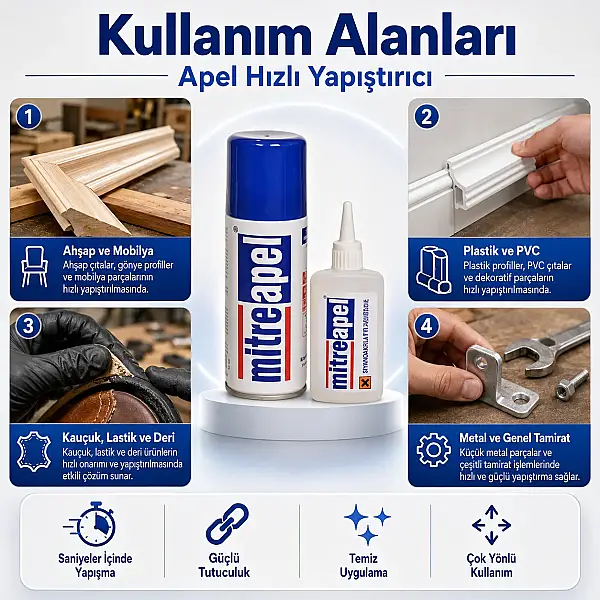 Apel Hızlı Yapıştırıcı Küçük Boy 50ml/200gr - 5