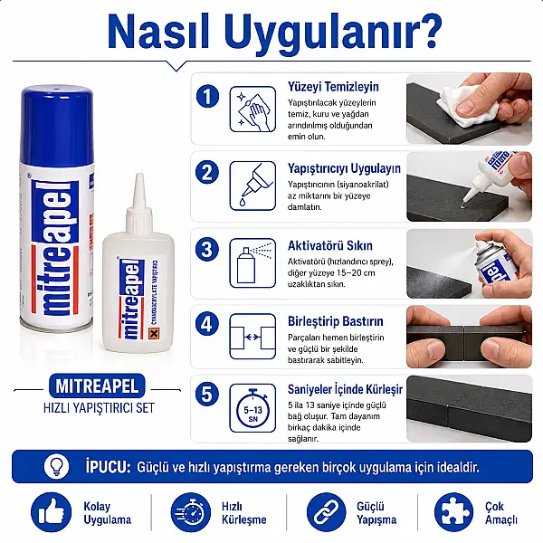 Apel Hızlı Yapıştırıcı Küçük Boy 50ml/200gr - 6
