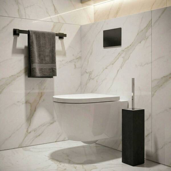 System Tuvalet Fırçası Siyah/Krom Renk (BA4037 009 R2-CR) - 1