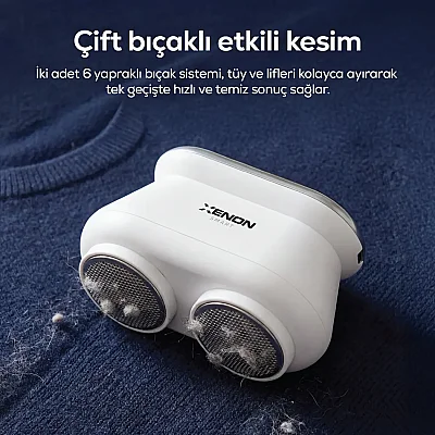 Tüy Toplama Tiftik Makinesi | 7200 RPM, 3 Kademe, Çift 6 Bıçaklı, LED Ekran, USB-C, 1800 mAh (X6175) - Xenon Smart (1)