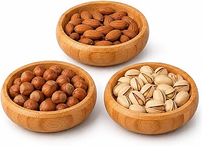 Üçlü Bambu Çerezlik Seti 9*9*3 cm (AMZ27) - 4