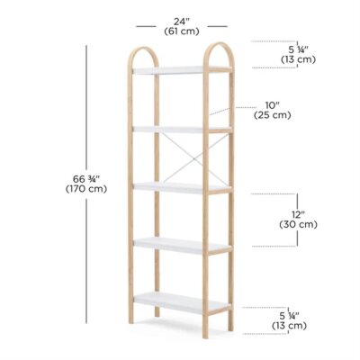 Umbra Bellwood 5 Katlı Raf Elbise Askılığı Beyaz/Doğal 170x61 cm (UM 1016840-668) - Umbra (1)