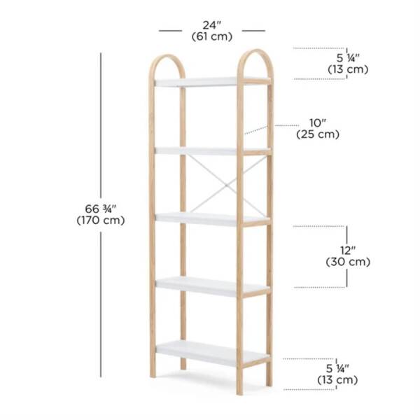 Umbra Bellwood 5 Katlı Raf Elbise Askılığı Beyaz/Doğal 170x61 cm (UM 1016840-668) - 2