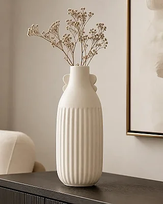 Vitale Antik Krem Vazo Büyük 14*14*45 cm (AK.JL0050) - 1