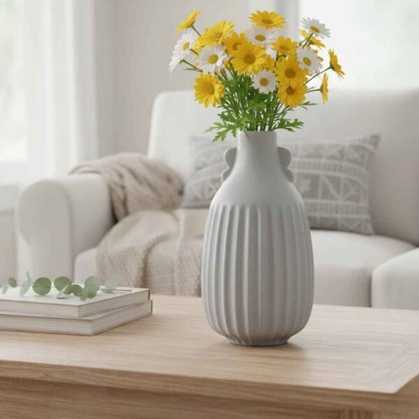 Vitale Antıque Gri Vazo Orta 17*17*33 Cm (AK.JL0052) - 1