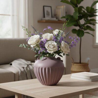 Vitale Antıque Kahve Vazo Kısa 27*27*24 Cm(AK.JL0059) - Vitale