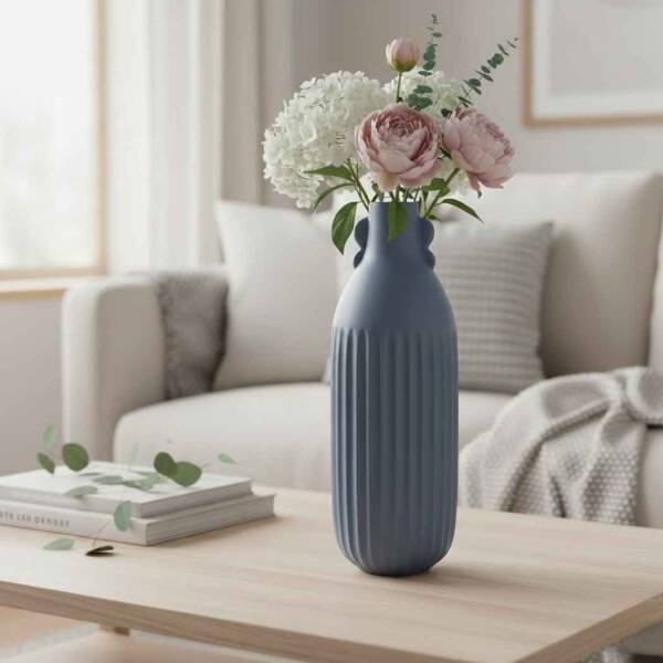 Vitale Antıque Mavi Vazo Büyük 14*14*45 Cm (AK.JL0049) - 1