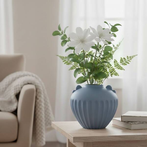 Vitale Antıque Mavi Vazo Kısa 27*27*24 Cm (AK.JL0057) - 1