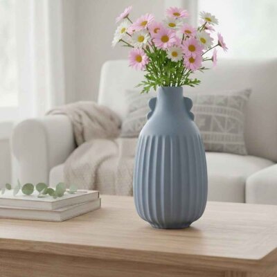 Vitale Antıque Mavi Vazo Orta 17*17*33 Cm (AK.JL0053) - Vitale