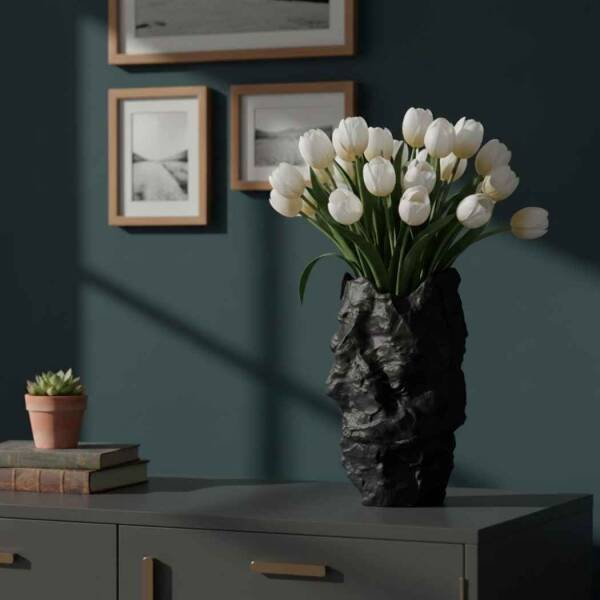 Vitale Antrasit Kaya Vazo 18*18*31 Cm (AK.JM00002) - 1