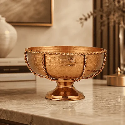Vitale Bakır Antik Meyvelik 27 Cm (AK.IR0125) - 1