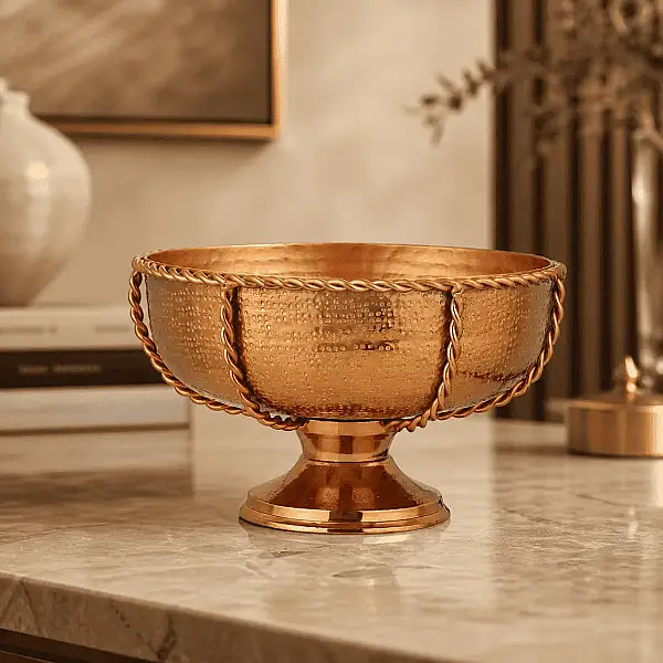 Vitale Bakır Antik Meyvelik 27 Cm (AK.IR0125) - 1