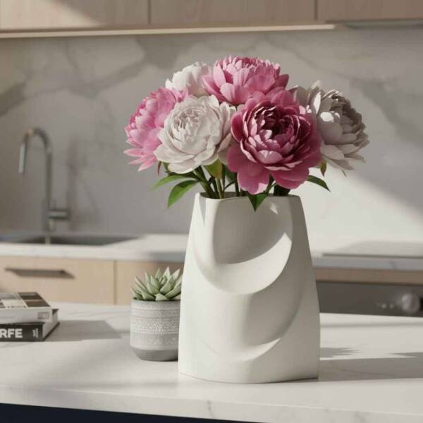 Vitale Beyaz Boğumlu Vazo 24*22*31 cm (AK.JM00022) - 1