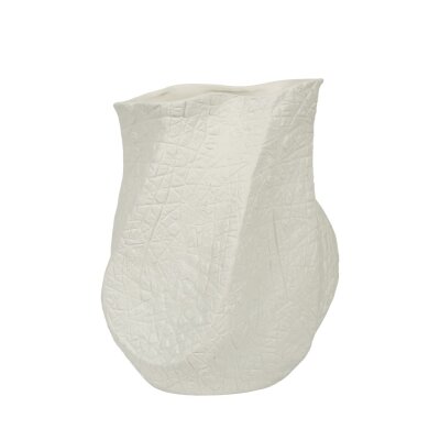 Vitale Beyaz Deri Baskılı Vazo (AK.JM00024) - 