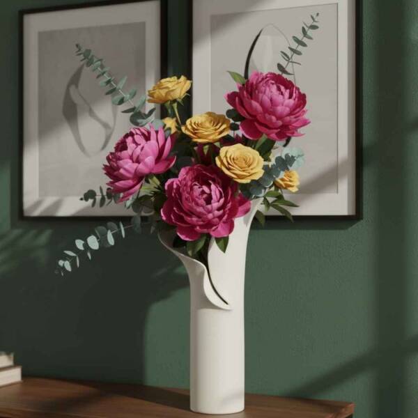 Vitale Beyaz Lilyum Vazo 10*19*35 cm (AK.JM00014) - 1