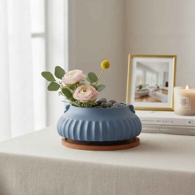 Vitale Bowl Mavi Vazo 33*33*10 Cm (AK.JL0045) - Vitale