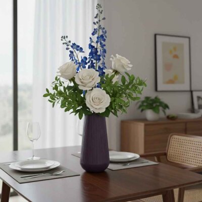 Vitale Moleanos Mor Vazo Büyük 18*18*35 Cm (AK.JL0062) - Vitale