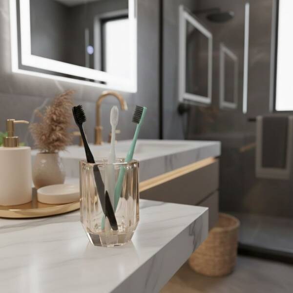 Vitale Cam Diş Fırçalık Altın (KB10001AL) - 1