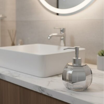 Vitale Cam Sıvı Sabunluk Gri (KB10000KR) - Vitale