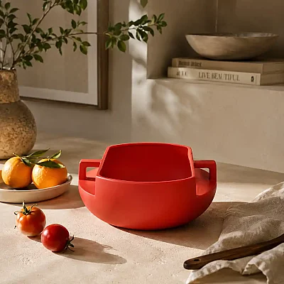 Vitale Handle Kulplu Kırmızı Kase 25*25*11 cm (AK.JL0035) - 1