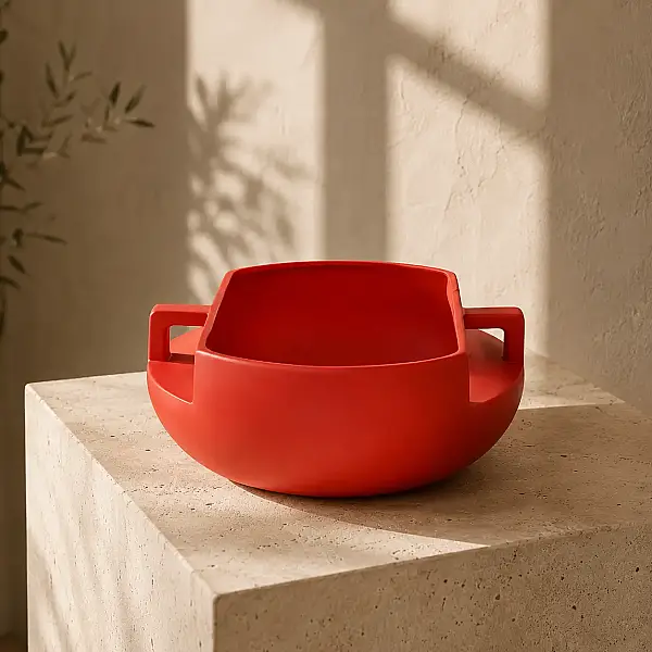 Vitale Handle Kulplu Kırmızı Kase 25*25*11 cm (AK.JL0035) - 6