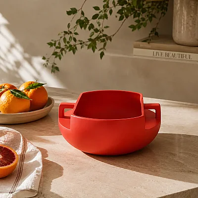 Vitale Handle Kulplu Kırmızı Kase 25*25*11 cm (AK.JL0035) - 7