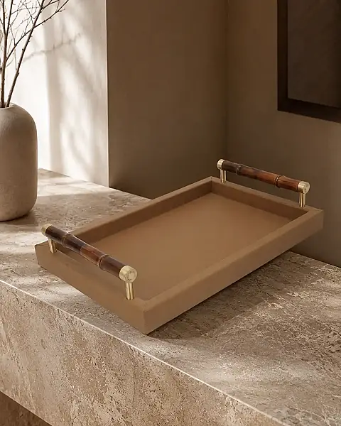 Vitale Joy Bambu Saplı Kapuçino Tepsi 25*38*3 cm (AK.KV0114) - 1