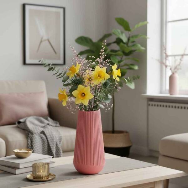 Vitale Moleanos Kırmızı Vazo Orta 12*12*25 Cm (AK.JL0064) - 1