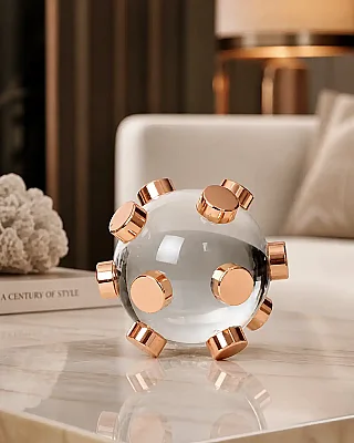 Vitale Kristal Deniz Mayını Rose Dekoratif Obje (AK.JT0008/2) - 1