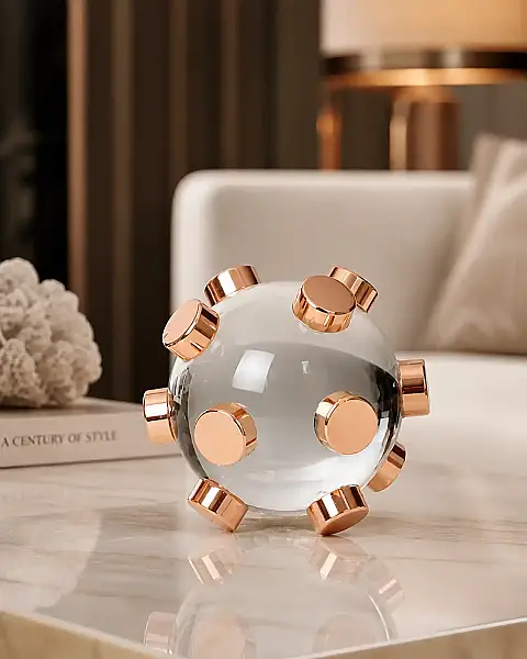 Vitale Kristal Deniz Mayını Rose Dekoratif Obje (AK.JT0008/2) - 1