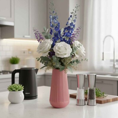 Vitale Moleanos Kırmızı Vazo Küçük 9*9*19 Cm (AK.JL0070) - Vitale