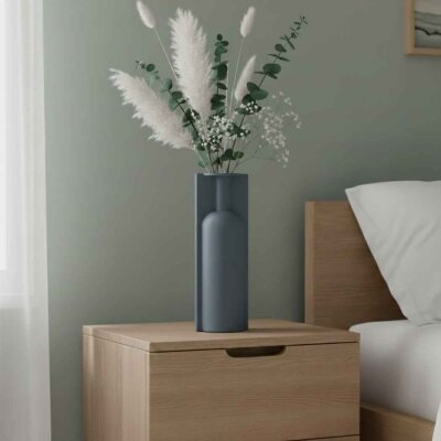 Vitale Lip Koyu Gri Vazo Büyük 13*10*36 cm (AK.JL0011) - Vitale