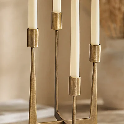 Vitale Lyon Gold Metal 4 lü Mumluk 17*17*29.5 cm (AK.LE0098) - 4