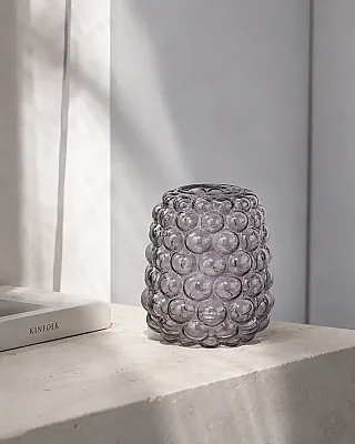 Vitale Mavi Kabarcık Cam Vazo 17*17*20 cm (AK.JK0042) - 1
