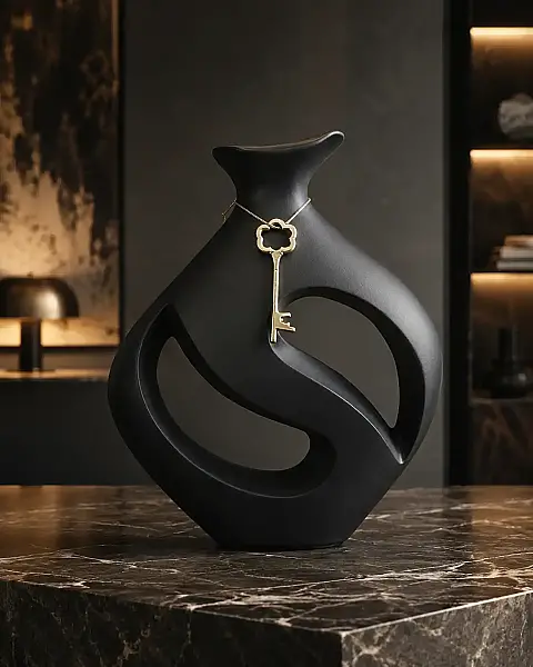 Vitale Metal Anahtar Damla Vazo 11*32*38 cm (AK.IU0482) - 1