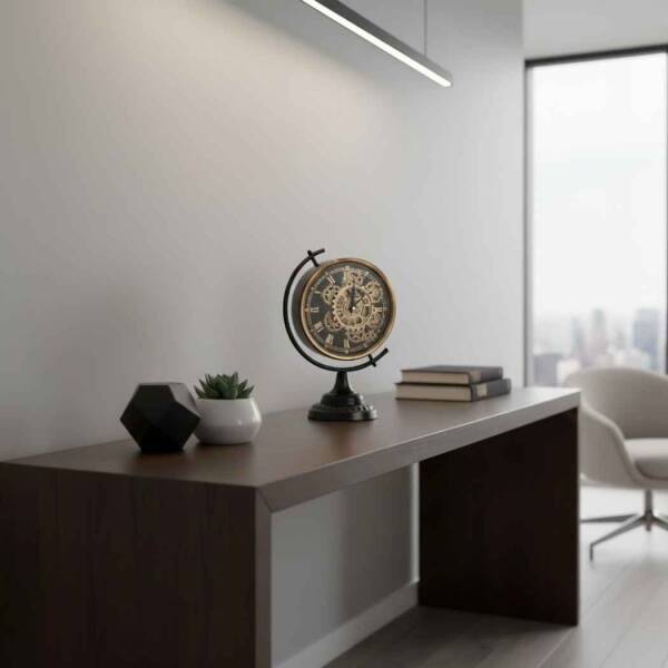 Vitale Metal Dünya Duvar Saati 29*18*43 cm (AK.JI0040) - 1