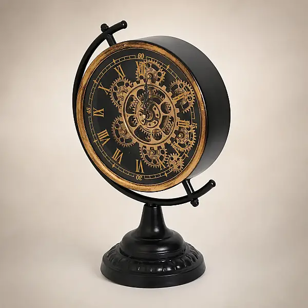 Vitale Metal Dünya Duvar Saati 29*18*43 cm (AK.JI0040) - 2