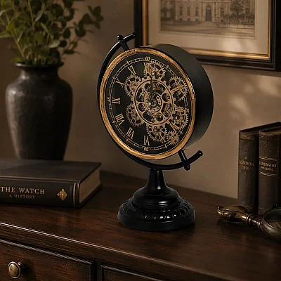 Vitale Metal Dünya Duvar Saati 29*18*43 cm (AK.JI0040) - 7
