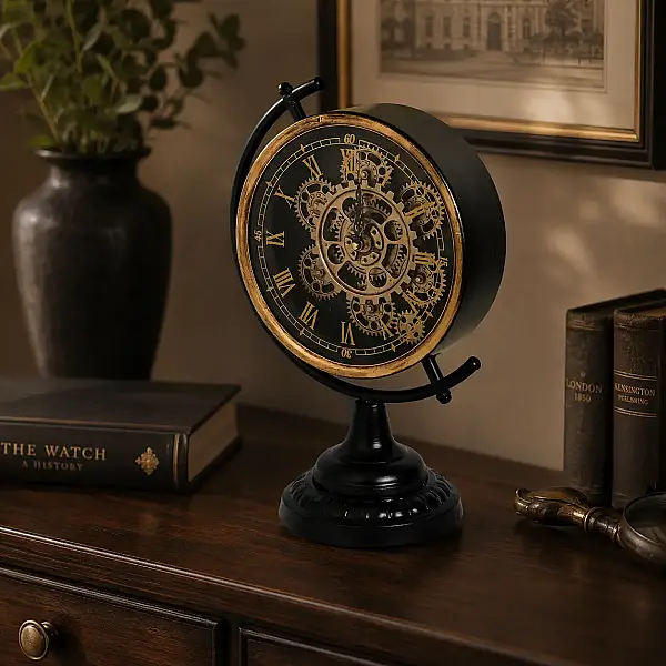 Vitale Metal Dünya Duvar Saati 29*18*43 cm (AK.JI0040) - 7