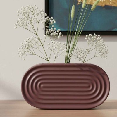 Vitale Oasis Bordo Vazo Küçük 21*9*11 cm (AK.JL0009) - Vitale