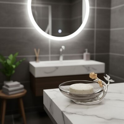 Vitale Pune Serisi Bakır Çiçek Sabunluk (AK.EF0027) - Vitale (1)